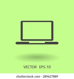 Flat icon of laptop