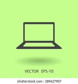 Flat icon of laptop