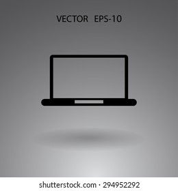 Flat icon of laptop