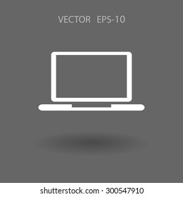 Flat icon of laptop