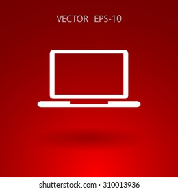 Flat icon of laptop