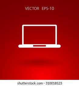 Flat icon of laptop