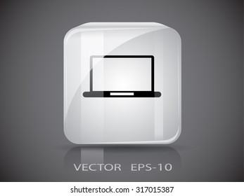 Flat icon of laptop