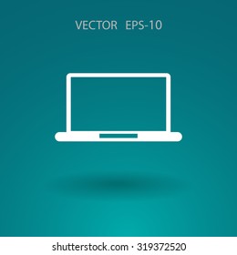 Flat icon of laptop