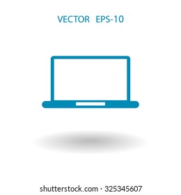 Flat icon of laptop