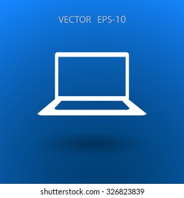 Flat icon of laptop