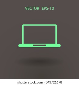 Flat icon of laptop