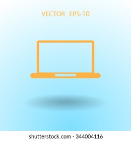 Flat icon of laptop
