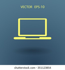 Flat icon of laptop