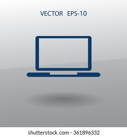 Flat icon of laptop