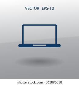 Flat icon of laptop