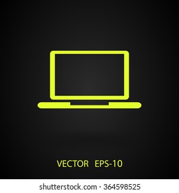 Flat icon of laptop