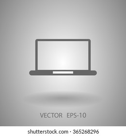 Flat icon of laptop