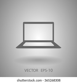 Flat icon of laptop