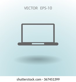 Flat icon of laptop