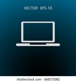 Flat icon of laptop