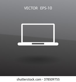 Flat icon of laptop