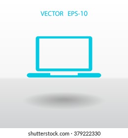 Flat icon of laptop