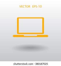 Flat icon of laptop