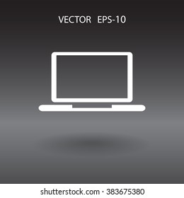 Flat icon of laptop