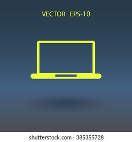 Flat icon of laptop