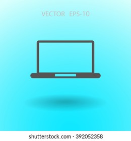 Flat icon of laptop