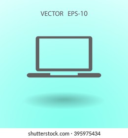 Flat icon of laptop