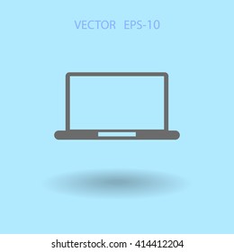 Flat icon of laptop