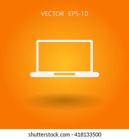 Flat icon of laptop