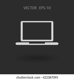 Flat icon of laptop