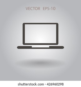 Flat icon of laptop