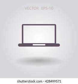 Flat icon of laptop