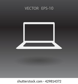 Flat icon of laptop