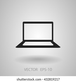 Flat icon of laptop