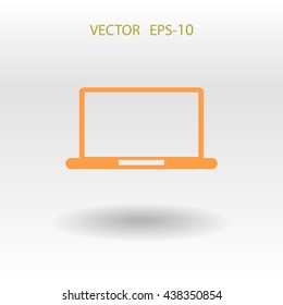 Flat icon of laptop