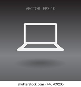 Flat icon of laptop