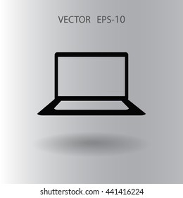 Flat icon of laptop