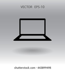 Flat icon of laptop