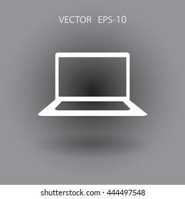 Flat icon of laptop