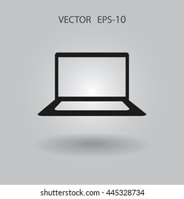 Flat icon of laptop