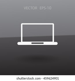 Flat icon of laptop
