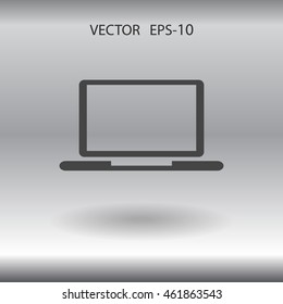Flat icon of laptop
