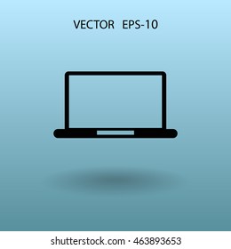 Flat icon of laptop