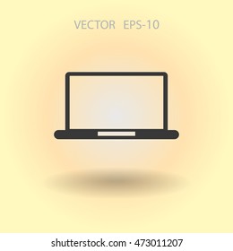 Flat icon of laptop