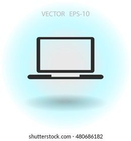 Flat icon of laptop