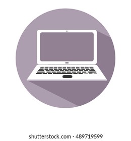 Flat icon of laptop