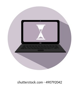 Flat icon of laptop