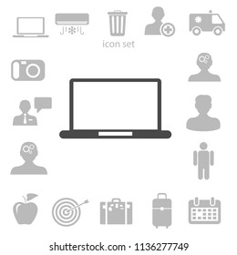 Flat icon of laptop. vector illustration