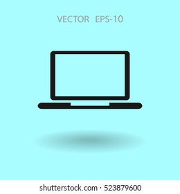 Icono plano de la laptop. ilustración vectorial