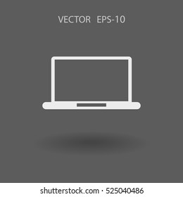 Icono plano de la laptop. ilustración vectorial